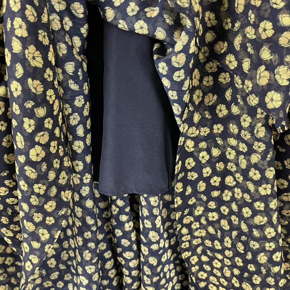 La Maison Talulah Halo Midi Dress Womens Medium Floral V Neck High Low Ditsy - Picture 6 of 16